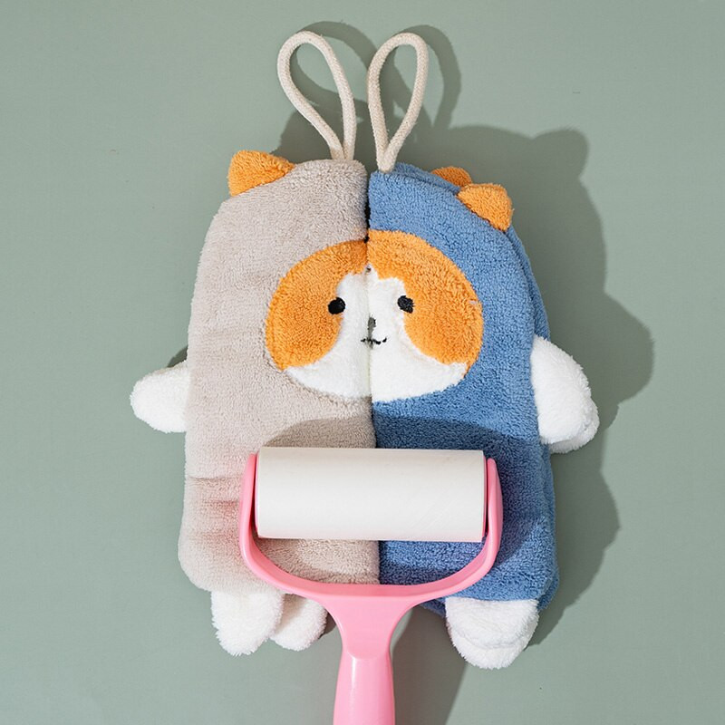 Prosoape de mână pentru câini din desene animate, catifea de coral îngroșată, prietenoasă cu pielea, respirabilă, confortabilă, ștergerea batistei pentru copii, articole de acasă