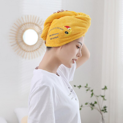 Prosoape de broderie Wrap pentru femei Turban de păr absorbant cu uscare rapidă pentru uscarea părului ondulat lung și gros Pălărie prosop înfășurat