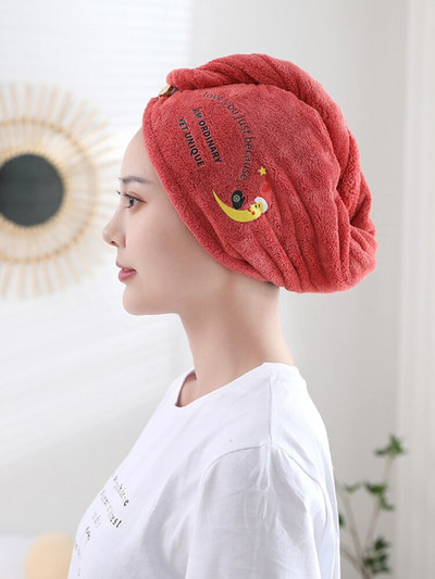 Prosoape de broderie Wrap pentru femei Turban de păr absorbant cu uscare rapidă pentru uscarea părului ondulat lung și gros Pălărie prosop înfășurat