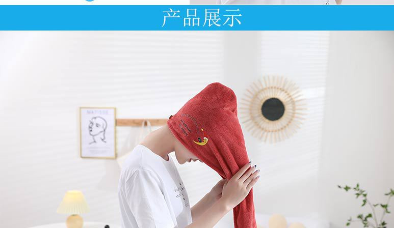 Prosoape de broderie Wrap pentru femei Turban de păr absorbant cu uscare rapidă pentru uscarea părului ondulat lung și gros Pălărie prosop înfășurat