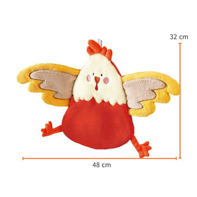 Prosoape de mână Coral Fleece Pui de desene animate Modelare Bucătărie Baie Bucle de agățat de mână Prosoape din microfibră absorbante, cu uscare rapidă