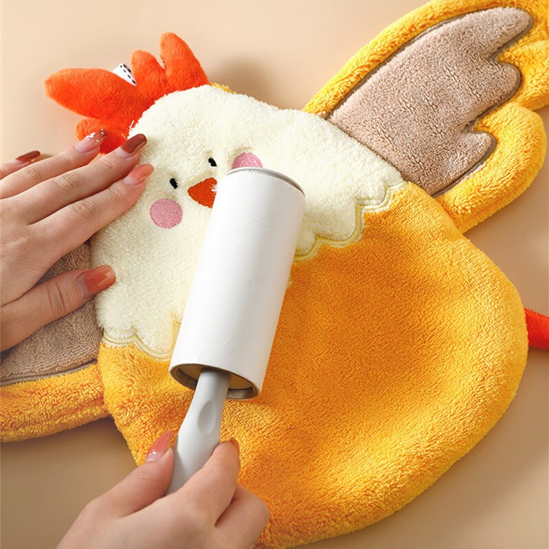 Prosoape de mână Coral Fleece Pui de desene animate Modelare Bucătărie Baie Bucle de agățat de mână Prosoape din microfibră absorbante, cu uscare rapidă