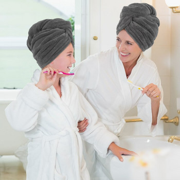 Sinland Ultra Super Absorbent Microfiber Twist Hair Turban Drying Hair Wrap Cap For Bathroom Spa Hot Sale 25cmx65cm 2 PCS
