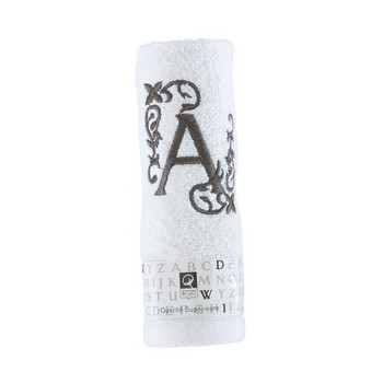 Kios Бродирана кърпа за ръце с букви за кухня и баня, 100% памук, мека, неизбледняваща, наситен цвят, силно абсорбираща 30x50 см