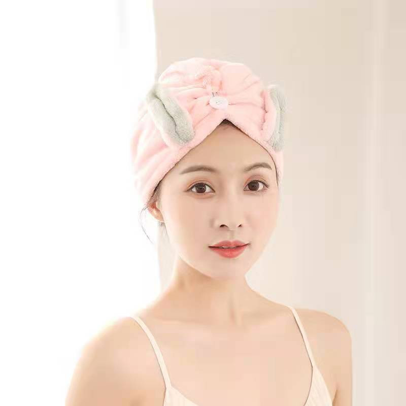 Vastag női korall gyapjú hajtörölköző fürdőlepedők női gyerekeknek Kawaii otthoni törölközők fürdőszobai Toallas Microfibra Toalha De Banho