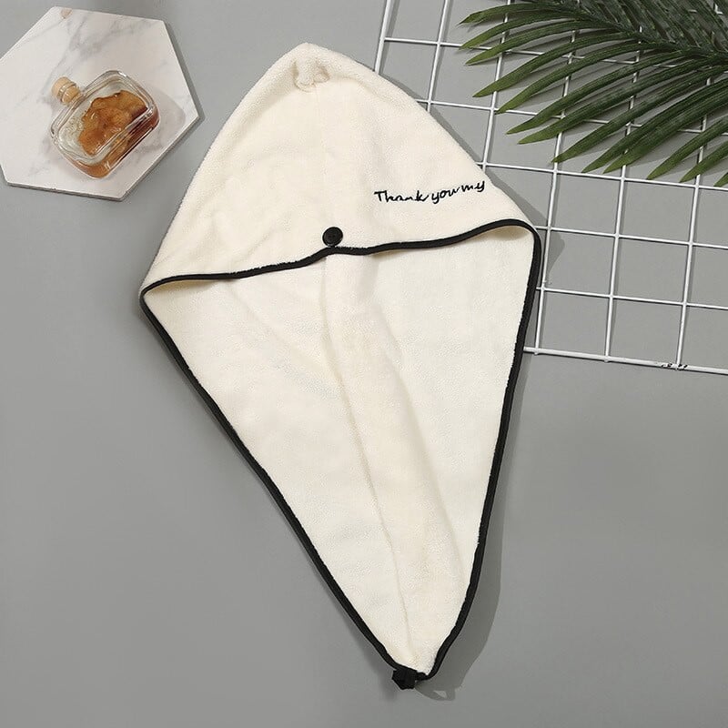 Pălărie albă pentru uscarea părului Noapte bună Prosop de baie din microfibră Căciulă de păr uscată pentru doamnă Cască de duș cu uscare rapidă, Turban cu super absorbție