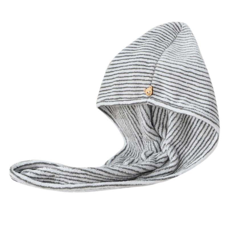 Femei, fibră de cărbune de bambus, prosop de păr, înveliș cu microfibră, cu uscare rapidă, turban, cu buton, baie anti-încreț, super absorbantă