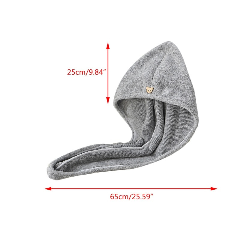 Femei, fibră de cărbune de bambus, prosop de păr, înveliș cu microfibră, cu uscare rapidă, turban, cu buton, baie anti-încreț, super absorbantă