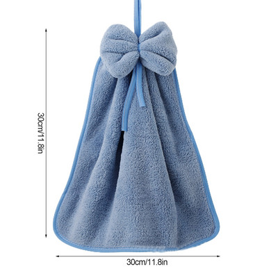 Bowknot Coral Prosop de mână din catifea pentru baie, bucătărie, microfibră, bucle moi de agățat, cârpe absorbante cu uscare rapidă, prosoape de casă.