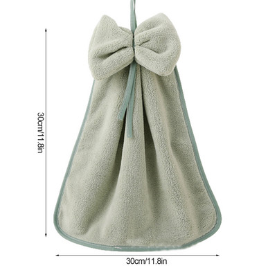 Bowknot Coral Prosop de mână din catifea pentru baie, bucătărie, microfibră, bucle moi de agățat, cârpe absorbante cu uscare rapidă, prosoape de casă.