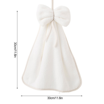 Bowknot Coral Prosop de mână din catifea pentru baie, bucătărie, microfibră, bucle moi de agățat, cârpe absorbante cu uscare rapidă, prosoape de casă.