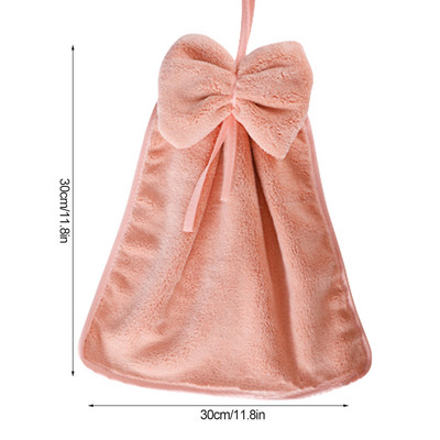 Bowknot Coral Prosop de mână din catifea pentru baie, bucătărie, microfibră, bucle moi de agățat, cârpe absorbante cu uscare rapidă, prosoape de casă.