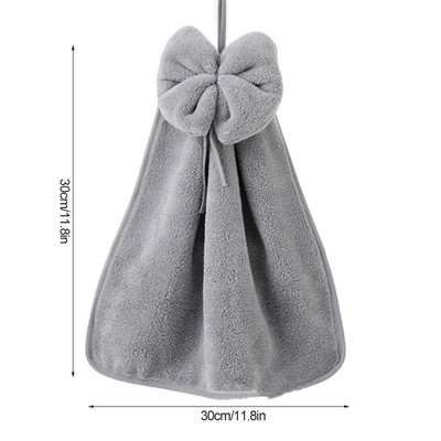 Bowknot Coral Prosop de mână din catifea pentru baie, bucătărie, microfibră, bucle moi de agățat, cârpe absorbante cu uscare rapidă, prosoape de casă.