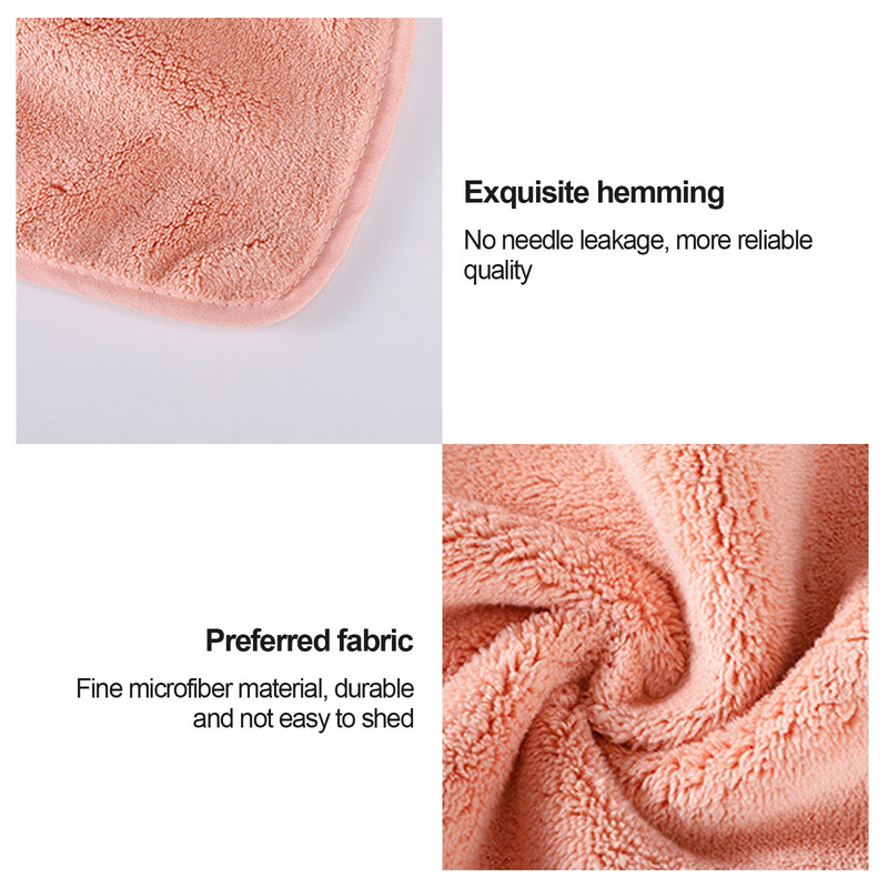 Bowknot Coral Prosop de mână din catifea pentru baie, bucătărie, microfibră, bucle moi de agățat, cârpe absorbante cu uscare rapidă, prosoape de casă.