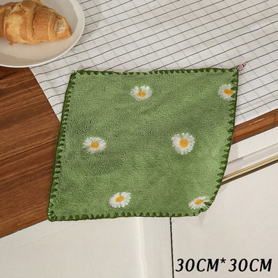 GIANTEX rajzfilm hímzés szuper puha nedvszívó kéztörlő akasztós fürdőszobai konyharuha Gyorsan száradó 30x30cm U2950