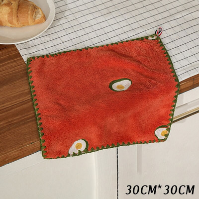 GIANTEX rajzfilm hímzés szuper puha nedvszívó kéztörlő akasztós fürdőszobai konyharuha Gyorsan száradó 30x30cm U2950