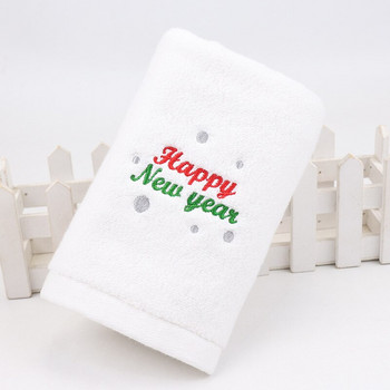 Декоративна Честита Нова Година Памучна кърпа за ръце Коледна кърпа Подарък Бродиран снежен човек Дядо Коледа Хавлиена кърпа Кухненски кърпи за съдове