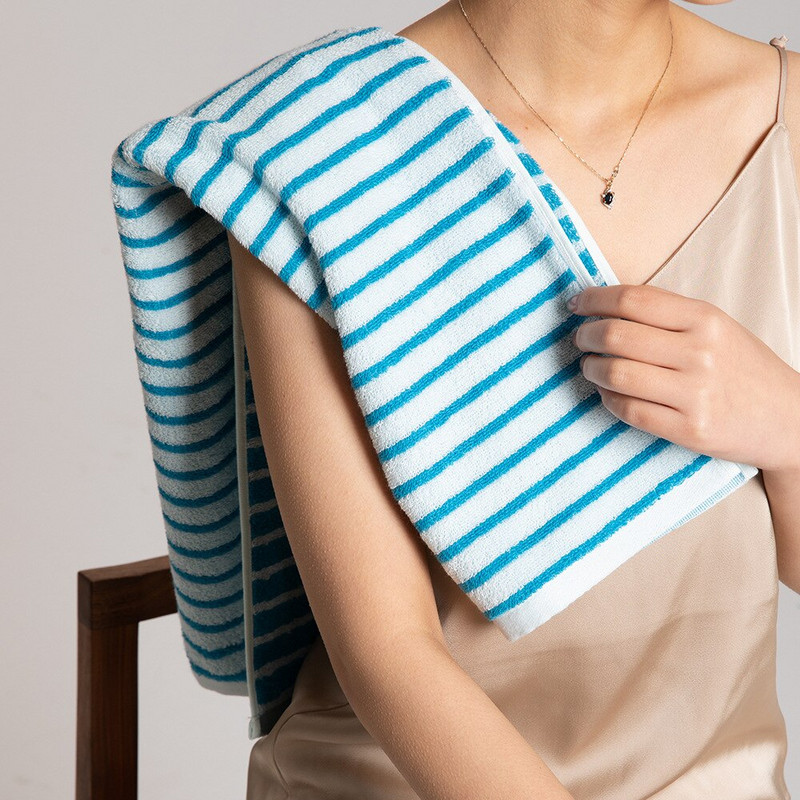 Prosop de baie de plajă din bumbac pur cu dungi retro Prosop de baie absorbant pentru acasă, hotel, în aer liber, prosoape confortabile, prosop de mână pentru doamne