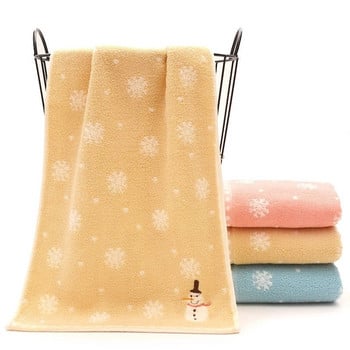 Коледна кърпа за ръце и лице 100% памучна кърпа за пране на снежен човек 35x75 см Кухненска кърпа за чай Домашни кърпи за баня Новогодишен коледен подарък