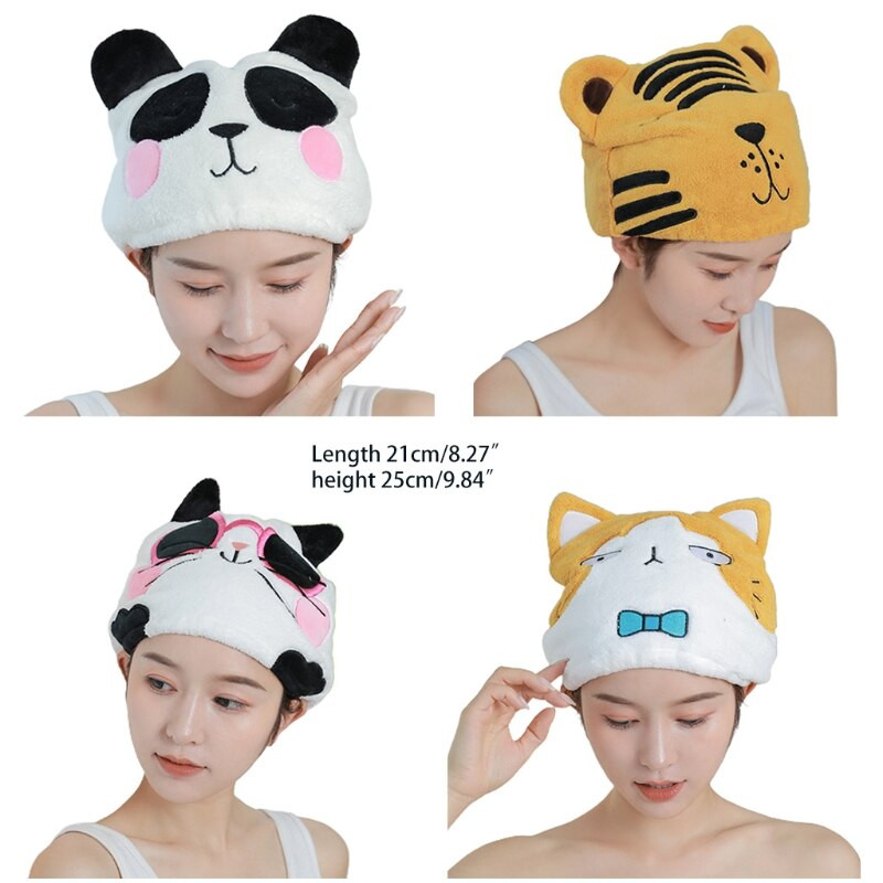 Plaukų džiovinimo rankšluostis moterims vaikams mielas animacinis itin sugeriantis plaukų džiovinimo rankšluostis LX0C