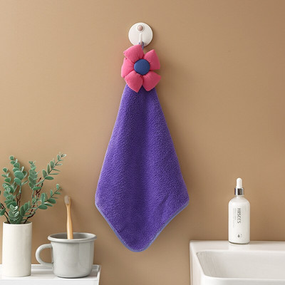 Korall bársony puha kéztörölközők akasztóhurokkal Mikroszálas törölköző Konyhai nedvszívó mosogatórongy törlőkendő Fürdőszoba kiegészítők 40x23cm