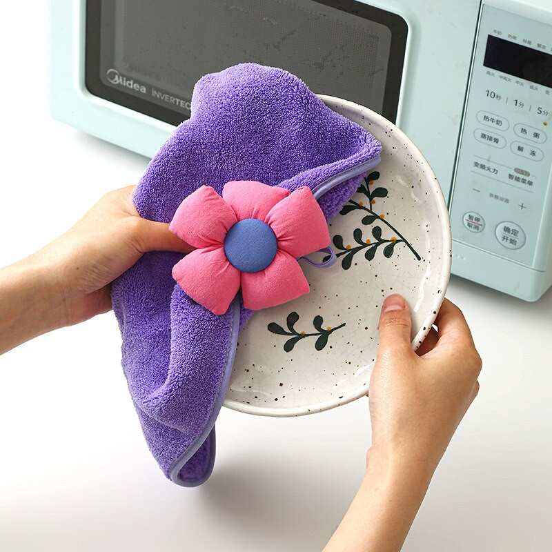 Korall bársony puha kéztörölközők akasztóhurokkal Mikroszálas törölköző Konyhai nedvszívó mosogatórongy törlőkendő Fürdőszoba kiegészítők 40x23cm