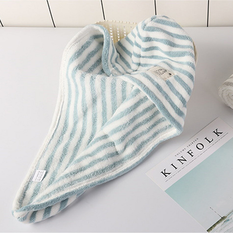 65x25 cm mikropluošto plaukų rankšluosčių įvyniojimas moterims Dryžiniai rankšluosčiai suaugusiems Vonios kambario rankšluosčiai greitai išdžiūsta galvos rankšluosčiai