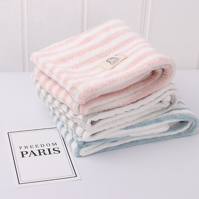 65x25 cm mikropluošto plaukų rankšluosčių įvyniojimas moterims Dryžiniai rankšluosčiai suaugusiems Vonios kambario rankšluosčiai greitai išdžiūsta galvos rankšluosčiai