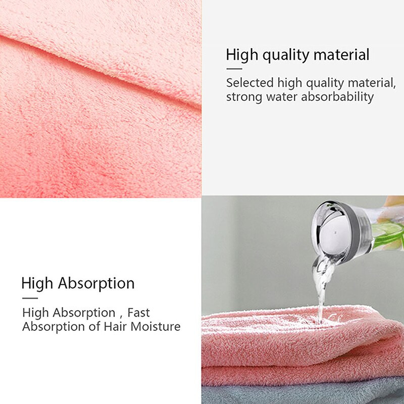 Prosop Femei Adulti Baie Absorbant Baie cu uscare rapida Dus Mai gros Cap de par ondulat Cap microfibră Wisp Cap uscat Prosop de păr