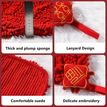 Chinoiserie Red Мека шенилна кърпа за ръце Монтирана на стена Абсорбиращи кърпи за баня Бързосъхнеща носна кърпа Аксесоар за почистване на ръце