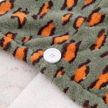 Леопард Дамска шапка за сушене на коса Грим Конска опашка Държач Дамска водоабсорбираща микрофибърна кърпа Шапка за баня Микрофибърна кърпа за коса