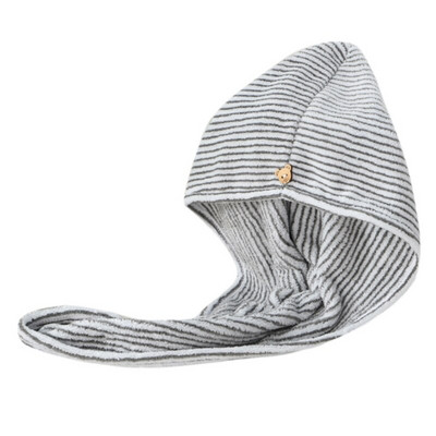 NICEFurniture Femei din Fibră de cărbune de bambus Prosop de păr Wrap Microfibră Turban cu uscare rapidă cu buton Baie super absorbantă