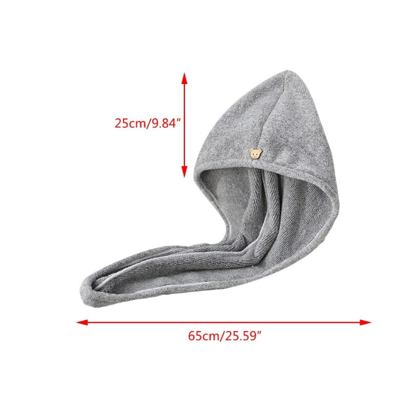 NICEFurniture Femei din Fibră de cărbune de bambus Prosop de păr Wrap Microfibră Turban cu uscare rapidă cu buton Baie super absorbantă