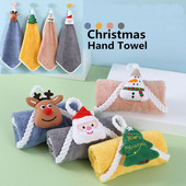 Puha kisgyermek gyerek fürdőszobai törölköző aranyos karácsonyi kéztörlő konyhai vagy fürdőszobai akasztós kéztörlő adszorpciós kendő