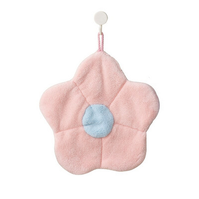 Prosoape de mână în formă de floare Lână de coral îngroșată, ștergetă respirabilă, batistă pentru baie, bucătărie, prosop superabsorbant pentru vase