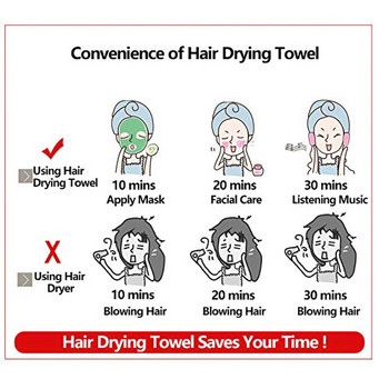 Хавлиена кърпа за сушене на мокра коса Бързосъхнеща кърпа от микрофибър Супер абсорбираща спа шапка с панделка Шапка за душ Аксесоари за баня за жени