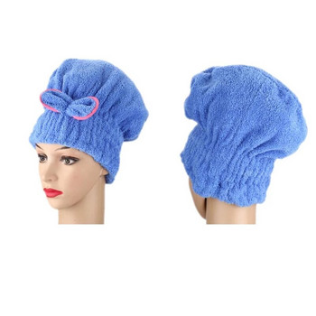 Бързо изсушаване на косата Хавлиена кърпа от микрофибър Spa Bowknot Wrap Хавлиена шапка Аксесоари за баня Бонета за жени Дизайнерска шапка за душ