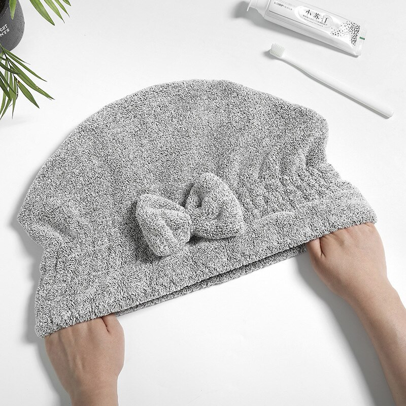 Prosoape din fibre de cărbune de bambus pentru uscarea părului șapcă super absorbantă prosop de păr Pălărie 1 pachet pentru cap de duș cu uscare rapidă învelitoare cu turban pentru femei