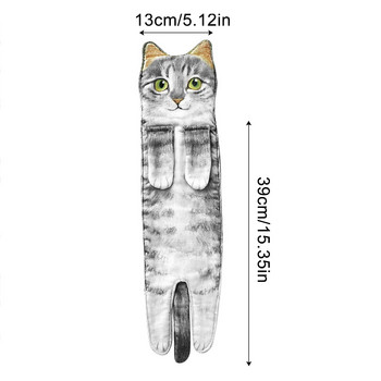 Котешки кърпи за ръце Дълги носни кърпи с форма на котка Кърпи за баня за баня Кухня Супер абсорбиращо окачване