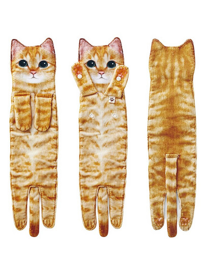 Mačji ručnici za ruke Dugi rupčići za brisanje u obliku mačke Ručnici za kupanje za kupaonicu Kuhinja Super upijajuće viseće