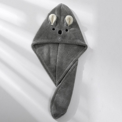 Prosoape de baie Microfibră solidă Pălărie de păr uscată rapid Textil de casă Prosop drăguț cu broderie de desene animate Prosop de păr