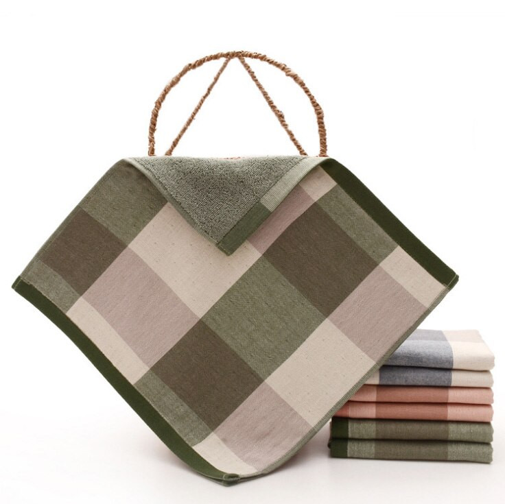 6 vnt./stal. Geros kokybės Pigus veido rankšluostis Plaid stiliaus medvilninis mažas rankšluostis Rankšluosčiai Vonios dovana 35*35cm virtuvės rankšluostis