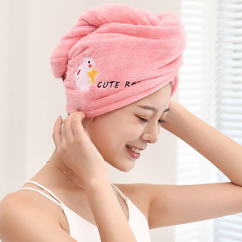 1PC Prosop de păr pentru uscare Magic Absorbant rapid femei Cască de duș uscată Baie Prosop din microfibră Lady Turban Cap Wrap