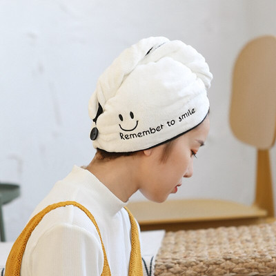 Noapte bună Căciulă albă de uscare a părului Prosop de baie din microfibră Căciulă de duș cu uscare rapidă Căciulă de duș cu supraabsorbție