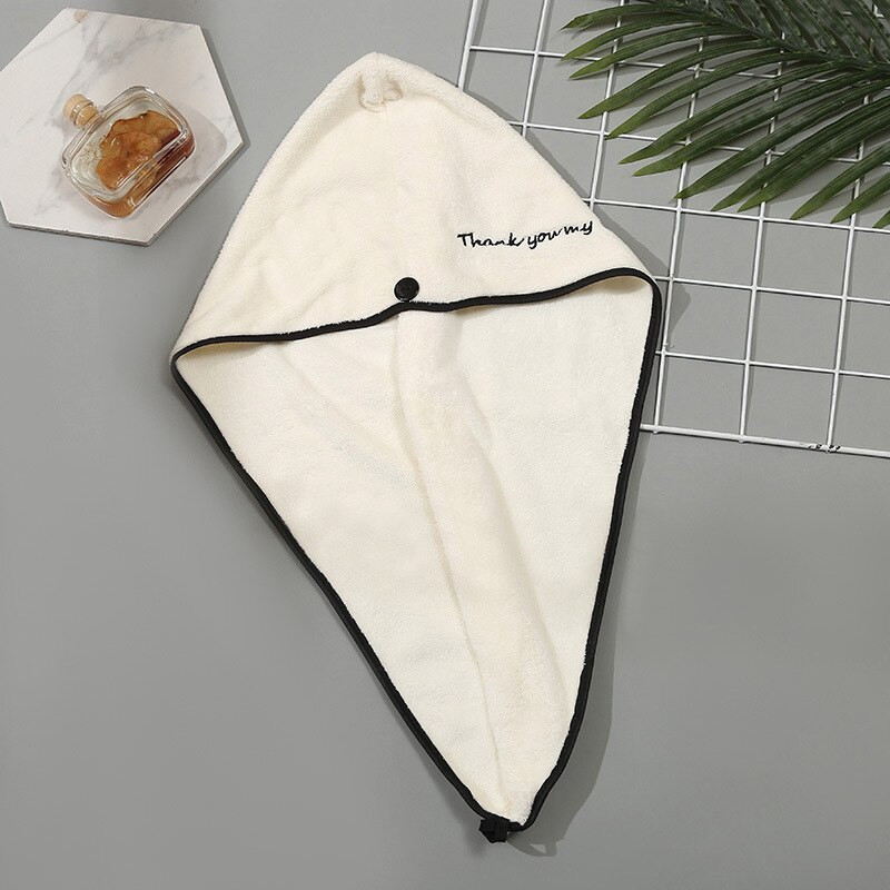 Noapte bună Căciulă albă de uscare a părului Prosop de baie din microfibră Căciulă de duș cu uscare rapidă Căciulă de duș cu supraabsorbție