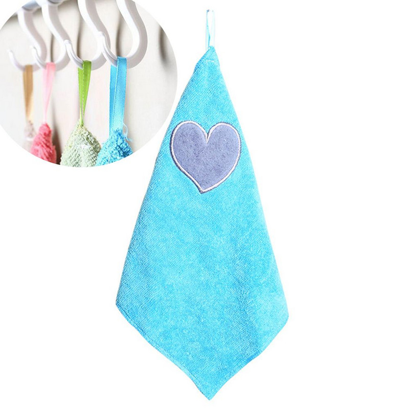 2 buc. Cute Love Heart Model Prosop de mână Prosop moale de vase Pânză de curățat Bucătărie Agățat Prosop de mână Acasă Instrumente de curățare pentru uz casnic