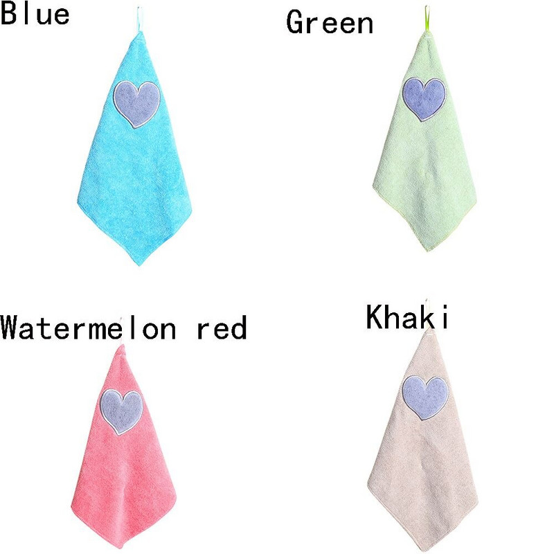 2 buc. Cute Love Heart Model Prosop de mână Prosop moale de vase Pânză de curățat Bucătărie Agățat Prosop de mână Acasă Instrumente de curățare pentru uz casnic