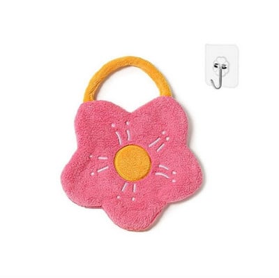 Kéztörlő korall gyapjú kreatív virág alakú kéztörlő otthoni konyhai nedvszívó zsebkendő Gyorsan száradó