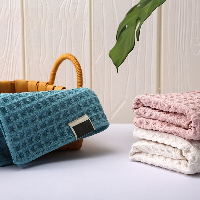 Вафлена кърпа за лице Мека абсорбираща вода дебела кърпа за ръце за коса и лице Подсушаване на плажа и одеяло за плуване