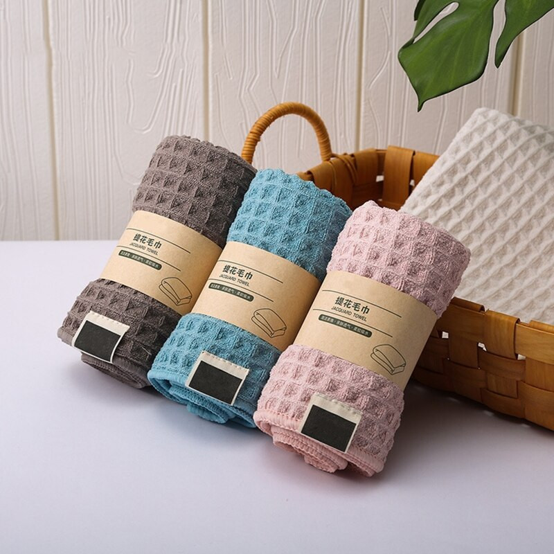 Вафлена кърпа за лице Мека абсорбираща вода дебела кърпа за ръце за коса и лице Подсушаване на плажа и одеяло за плуване